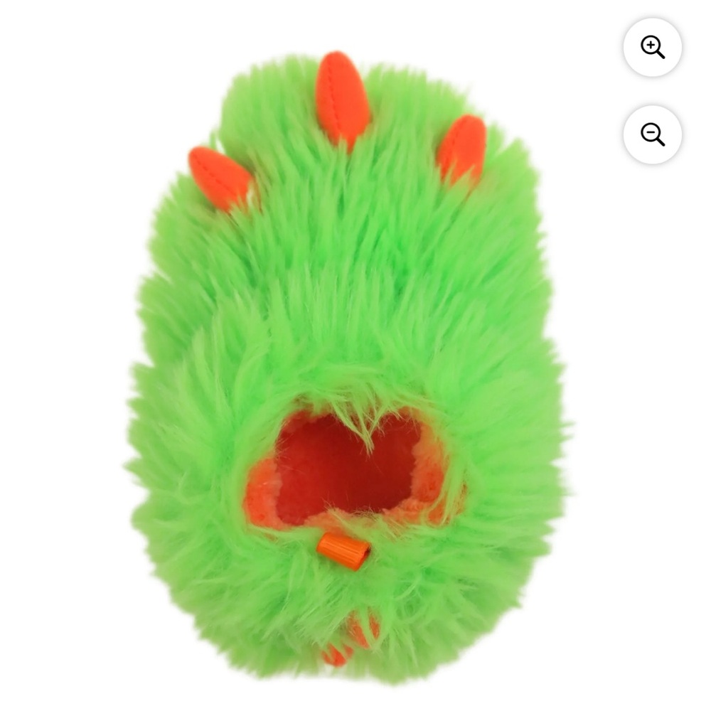 Neon Green Fuzzy Monster Slipper with Orange Claws NWT Multiple Sizes